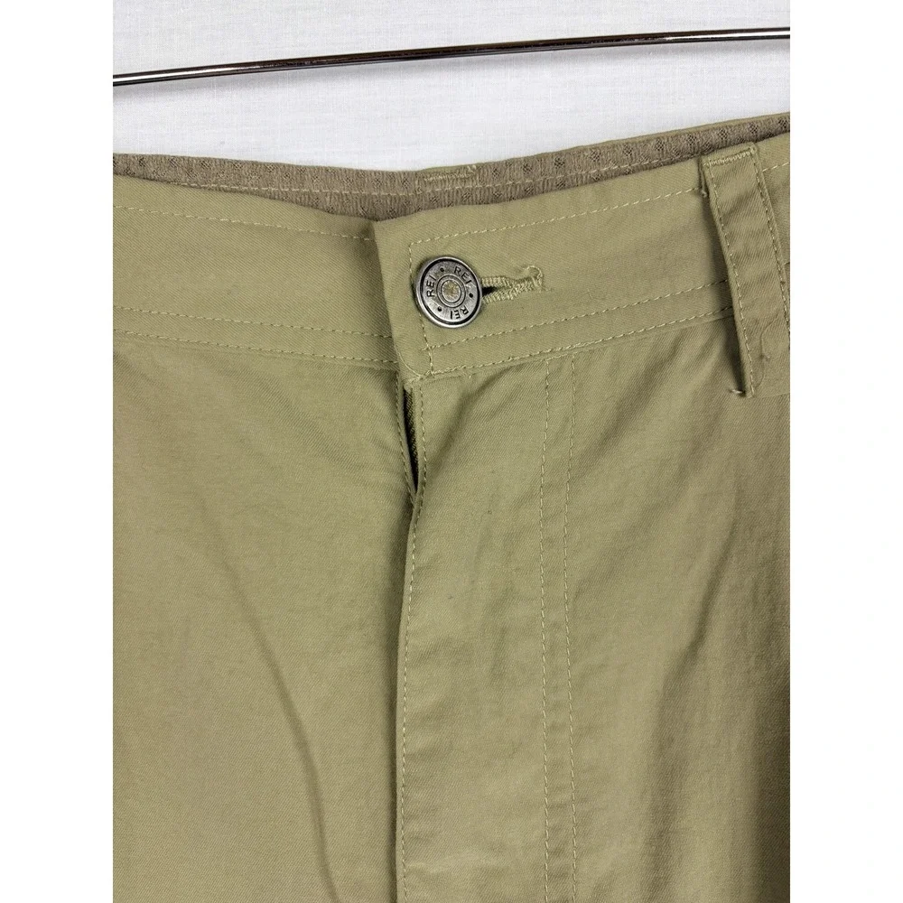 REI Co-op Mens Pleated Hiking Pants Tan Khaki Outdoor Trekking Ankle Zip L‎